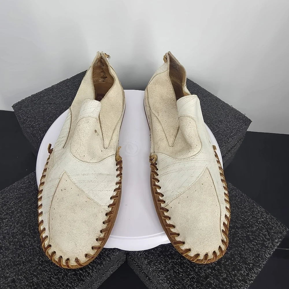 Red Tape White Suede Whipstitch Slip-On Moccasin Loafers Men’s 11 Shoes